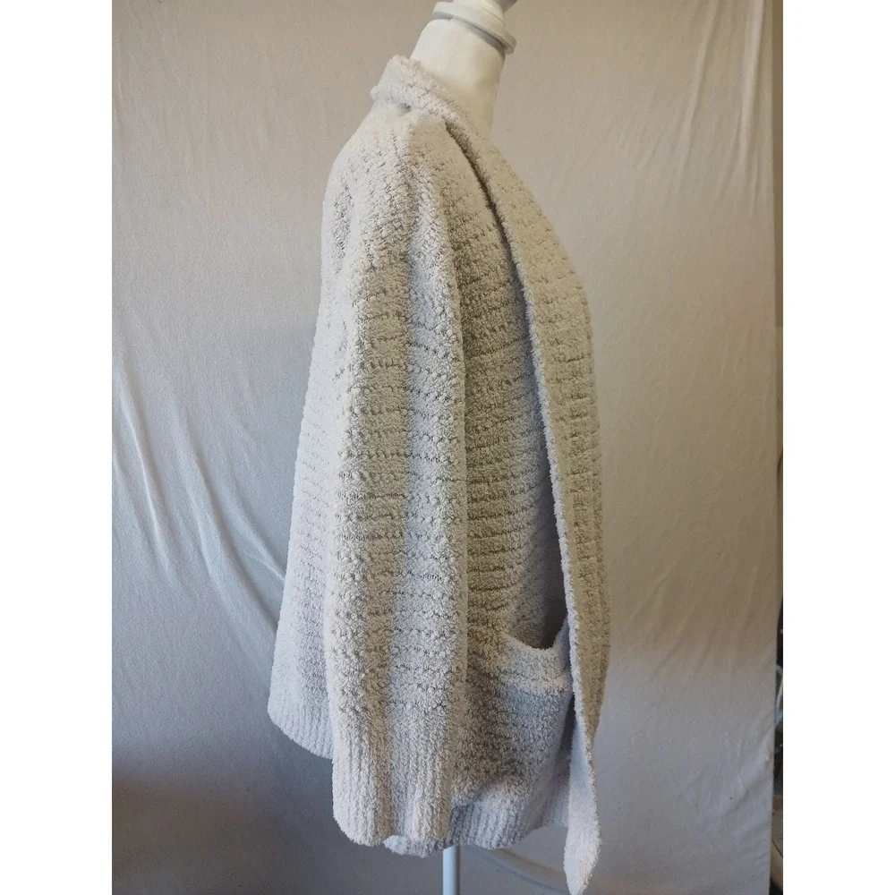 Barefoot dreams cozy chic open front cardigan lounge NWT size M flaw